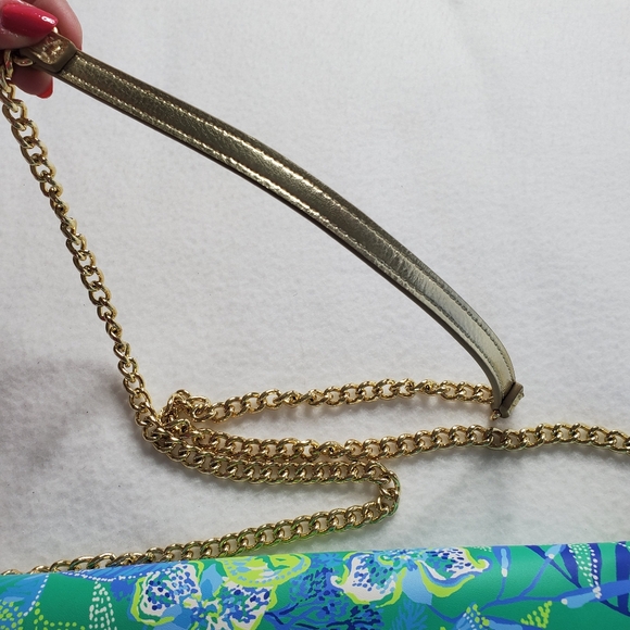 Lilly Pulitzer Straw Crossbody Botanical Green In A Flutter Clutch - Picture 6 of 16